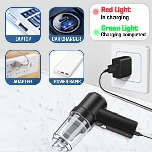 3IN1 Portable Car Vacuum Cleaner with Blower | USB Rechargeable Wireless Handheld Car Vacuum Cleaner Traveling,Portable,Rechargeable