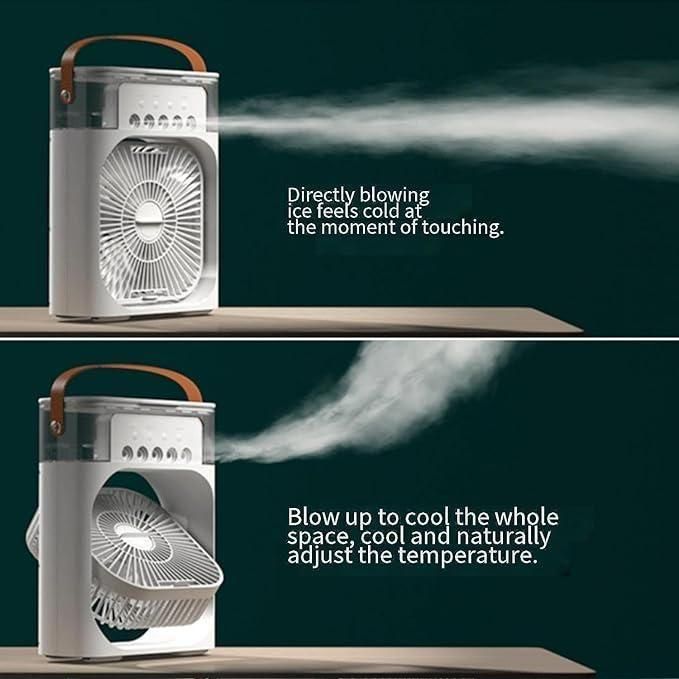 Portable Nail Drill Air Conditioners Small AC Quiet Personal Air Cooler, USB Powered Mini Desktop Cooling Misting Fan, 1-2-3 Timer 3 Smart Speeds,360°Adjustment Office, Home, Carved Design (Multi)