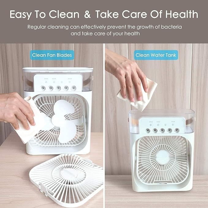Portable Nail Drill Air Conditioners Small AC Quiet Personal Air Cooler, USB Powered Mini Desktop Cooling Misting Fan, 1-2-3 Timer 3 Smart Speeds,360°Adjustment Office, Home, Carved Design (Multi)
