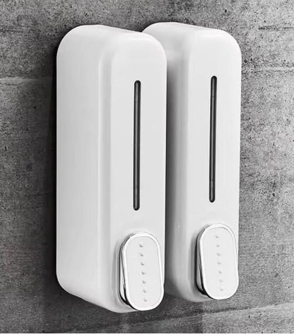 Wall Mounted Soap Shampoo Conditioner Handwash Gel Liquid Soap Sanitizer Dispenser for Bathroom Basin Kitchen Sinks (350 Ml, White) PACK OF 2
