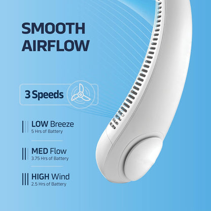 Portable Neck Fan Rechargeable, Personal Bladeless Fan, Mini Neckband Fan For Kitchen Women Travel Summer Outdoor & Home, Usb Charging Wearable 360° Cooling Collar Fans For Men (Multi)