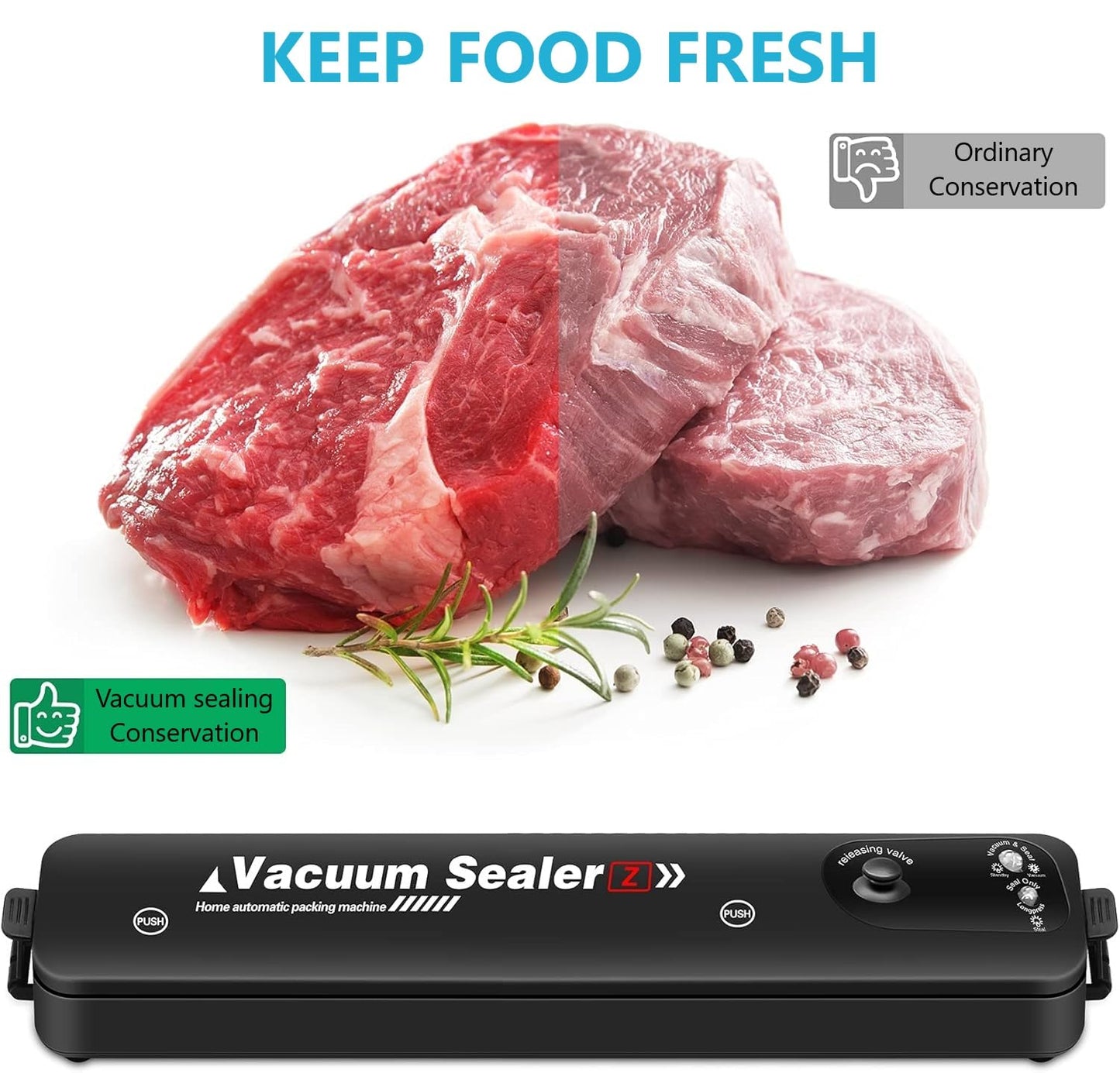 Portable Automatic Vacuum Sealer Machine, Vacuum Packing Machine, Mini Plastic Bag Sealing Machine Handheld Packet Sealer for Food, Snack, Chip, Fresh Storage (Multi)