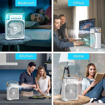 Portable Nail Drill Air Conditioners Small AC Quiet Personal Air Cooler, USB Powered Mini Desktop Cooling Misting Fan, 1-2-3 Timer 3 Smart Speeds,360°Adjustment Office, Home, Carved Design (Multi)