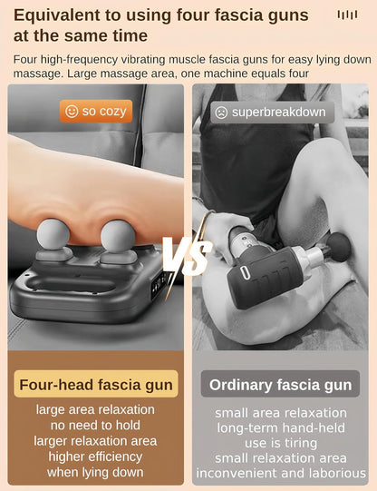 -Head Massage Gun Deep Tissue, Muscle Massager 20 Intensities & 6 Massage Modes, 4-Head Back Massager for Pain Relief in Back, Leg, Neck, Shoulder and Body (A1)