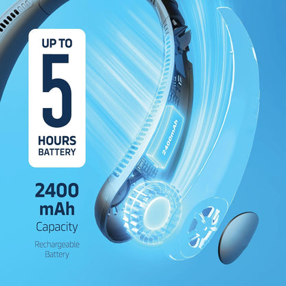 Portable Neck Fan Rechargeable, Personal Bladeless Fan, Mini Neckband Fan For Kitchen Women Travel Summer Outdoor & Home, Usb Charging Wearable 360° Cooling Collar Fans For Men (Multi)
