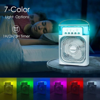 Portable Nail Drill Air Conditioners Small AC Quiet Personal Air Cooler, USB Powered Mini Desktop Cooling Misting Fan, 1-2-3 Timer 3 Smart Speeds,360°Adjustment Office, Home, Carved Design (Multi)