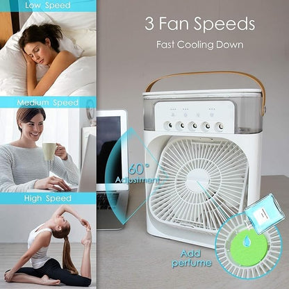 Portable Nail Drill Air Conditioners Small AC Quiet Personal Air Cooler, USB Powered Mini Desktop Cooling Misting Fan, 1-2-3 Timer 3 Smart Speeds,360°Adjustment Office, Home, Carved Design (Multi)