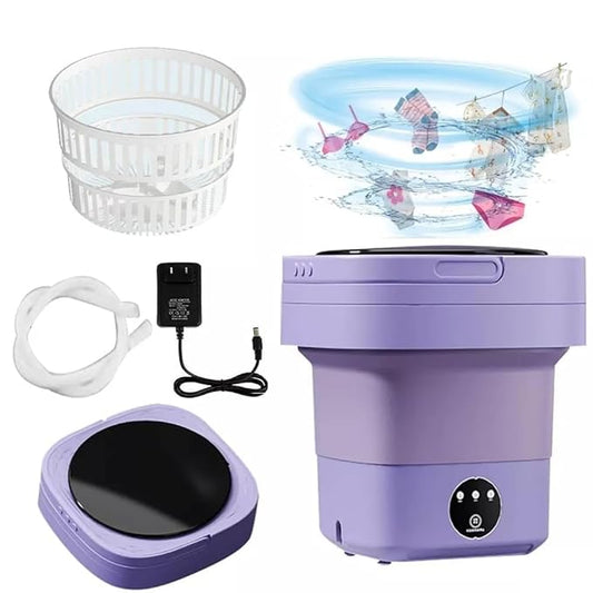 Semi-Automatic Folding 9L Mini Portable Washing Machine with Dryer – Deep Cleaning for Underwear, Baby Clothes, Socks, Towels & More