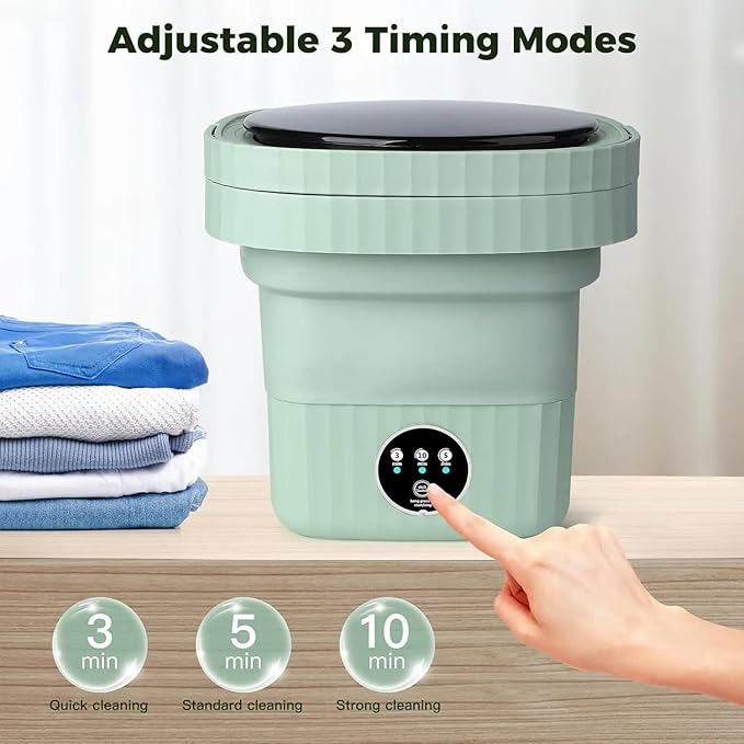 Semi-Automatic Folding 9L Mini Portable Washing Machine with Dryer – Deep Cleaning for Underwear, Baby Clothes, Socks, Towels & More